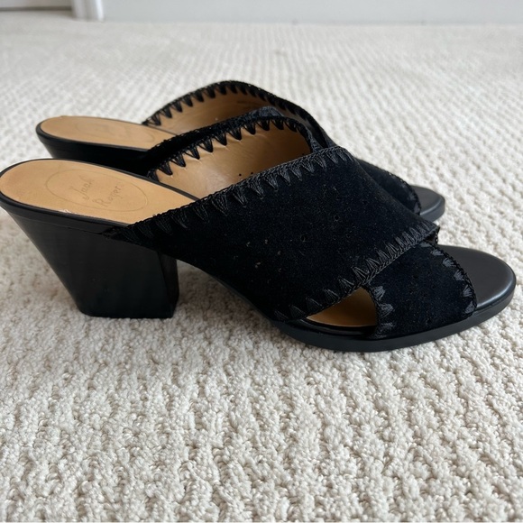 JACK ROGERS Blakely Black Suede Open Toe Slip On Heeled Sandal 11M - Picture 11 of 13